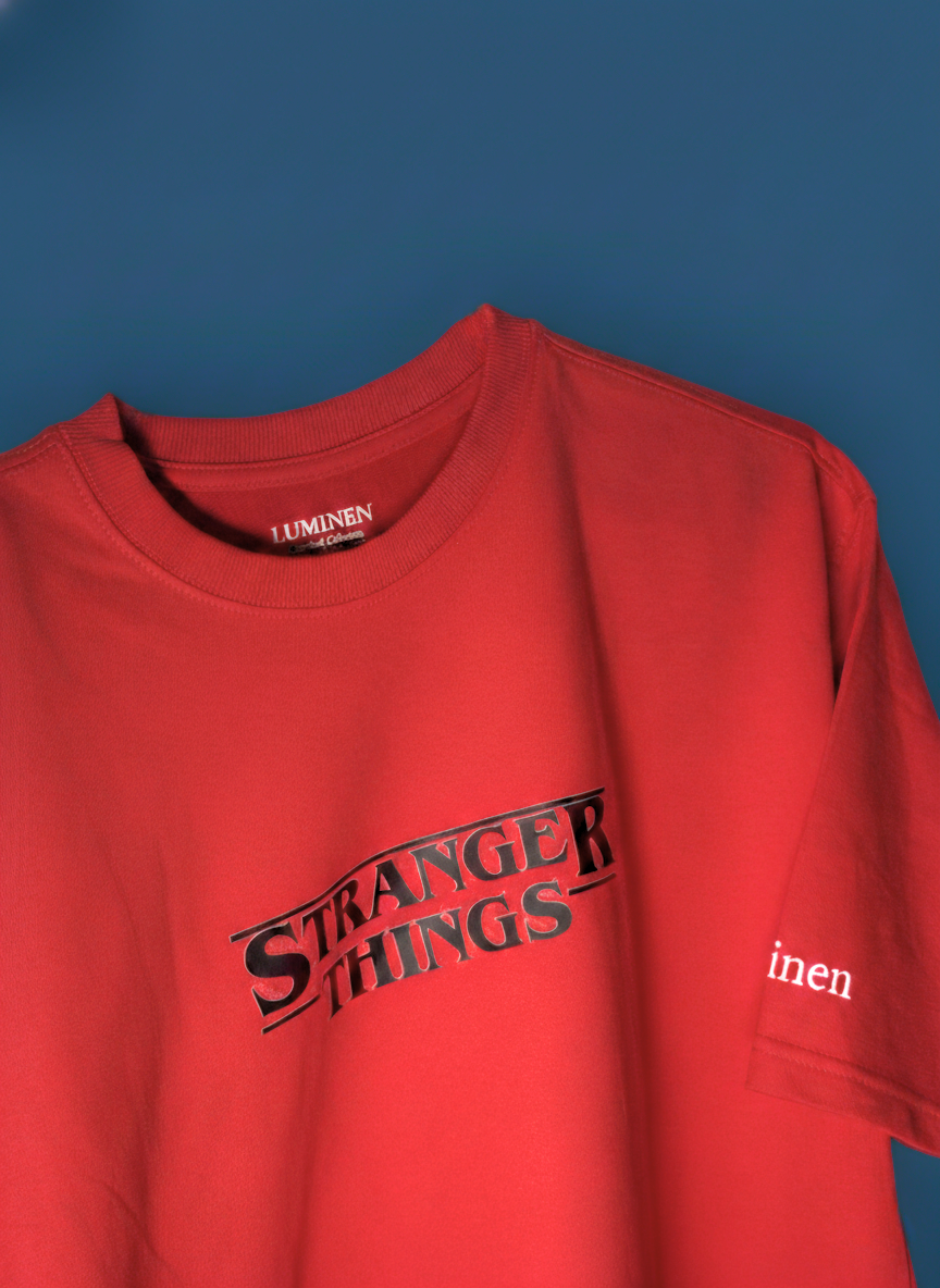 Stranger Things Eleven Red Graphic Oversized T-Shirt – Bold Pop Culture Streetwear