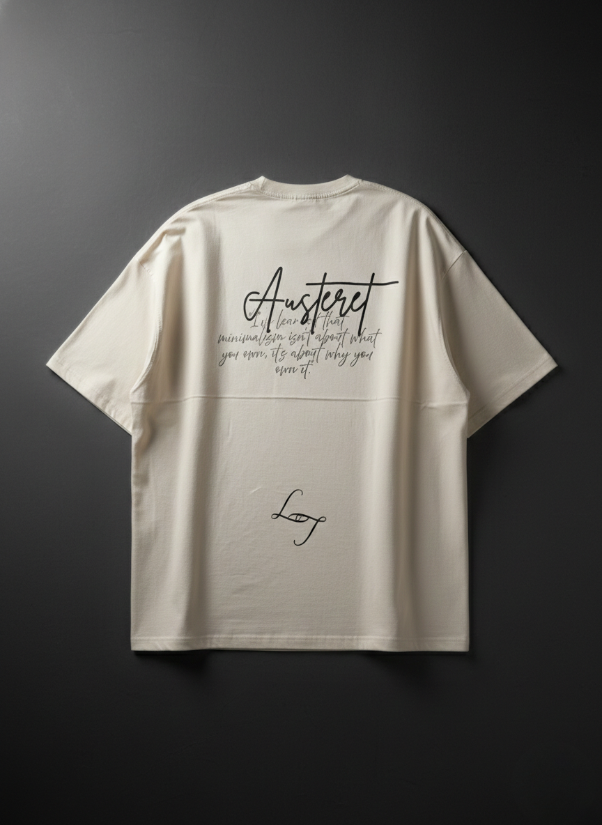 Austeret Oversized T-Shirt – Beige | Premium Minimal Streetwear