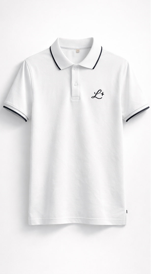 Luminen Signature Polo — Pearl White